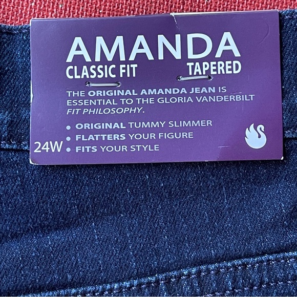 Gloria Vanderbilt Amanda Denim 5 Pocket Stretch Jeans 24W Average 30” Inseam NWT - Picture 2 of 15